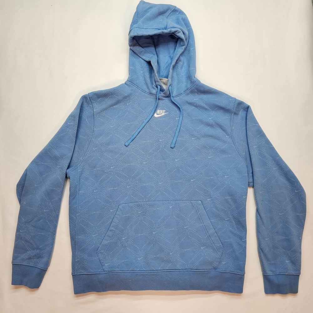 Nike Blue XL Pullover Hoodie Men's Graphic Print Long Sleeve
